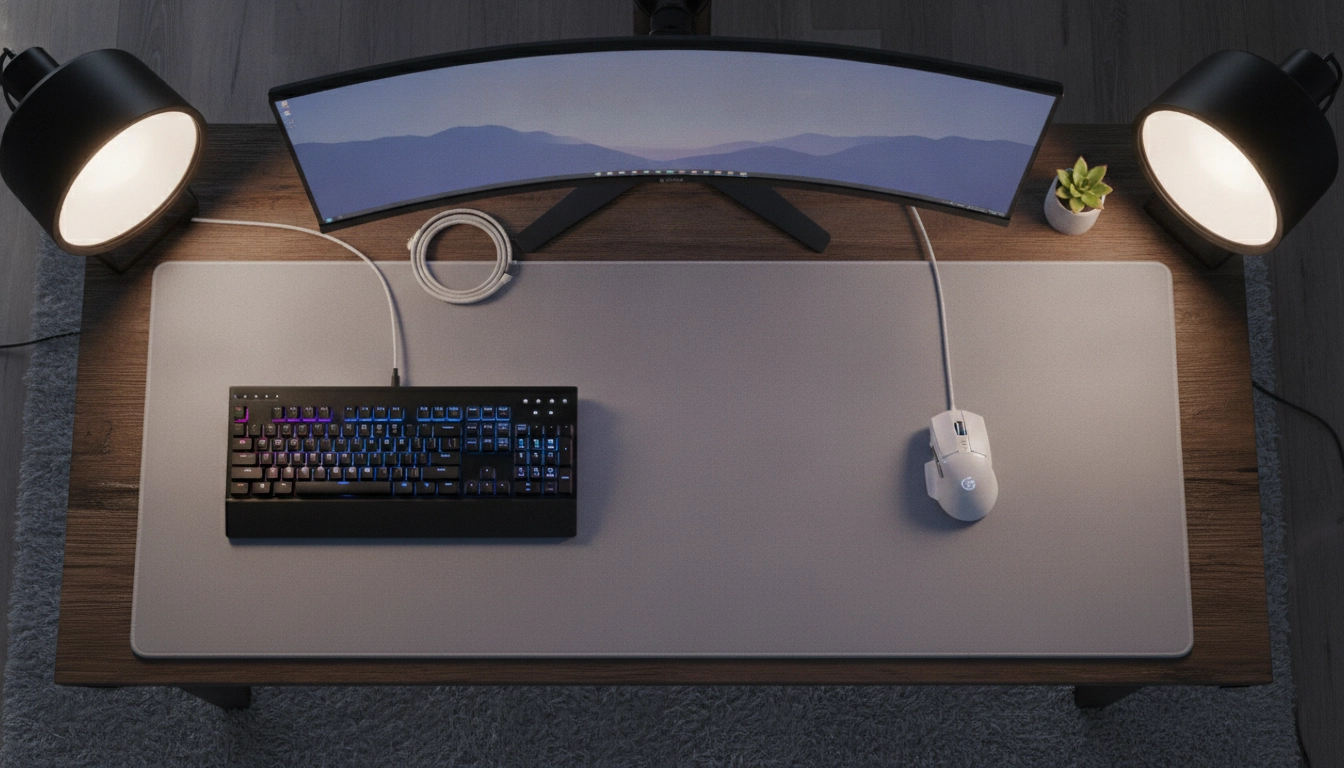 Installation optimisée pour appliquer les astuces améliorer glisse tapis souris jeux tir