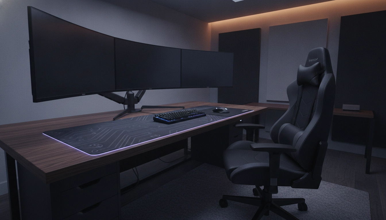 Bureau de joueur professionnel optimisé pour la stabilité et la performance.