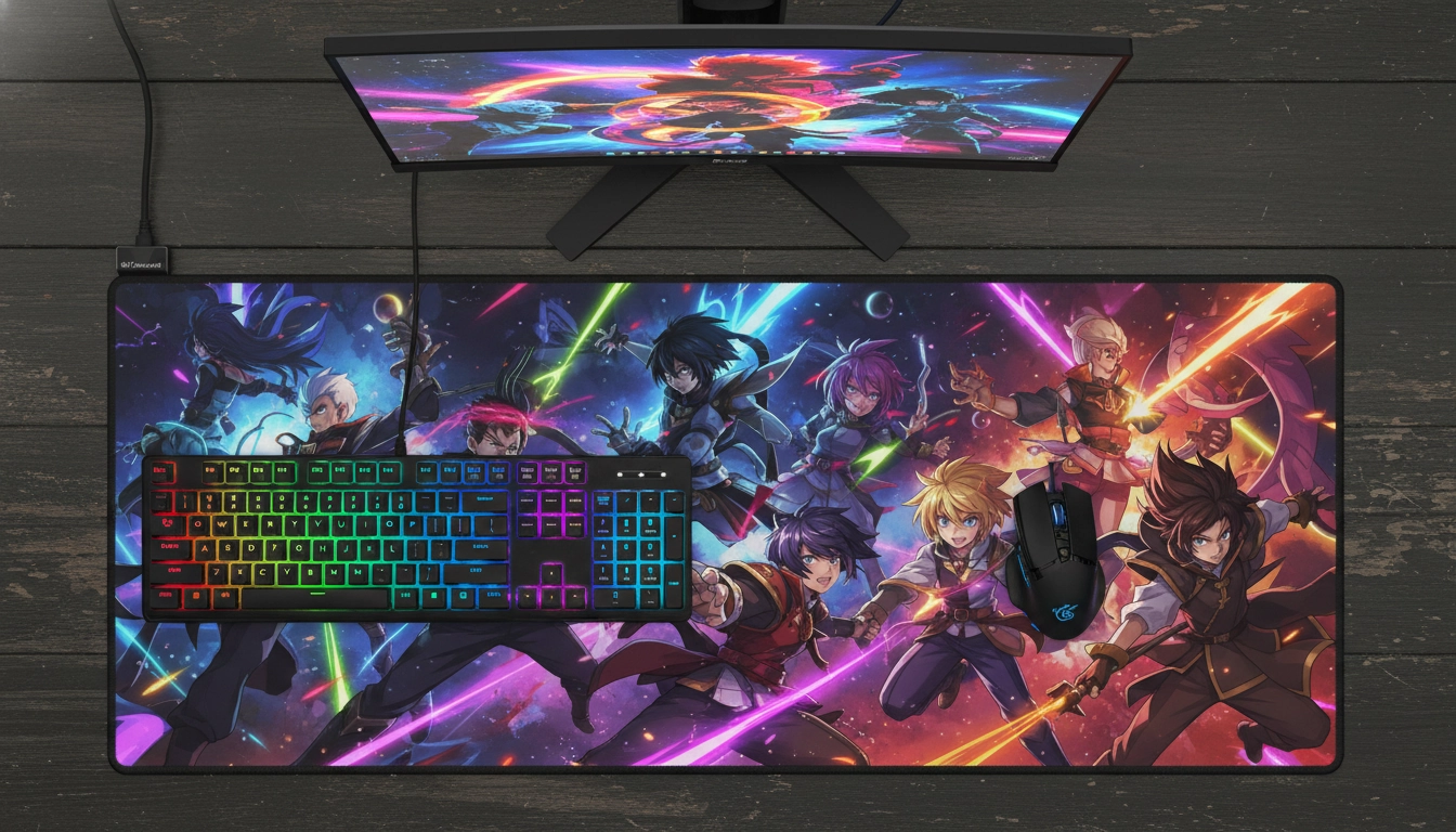Comment choisir motif tapis souris style anime pour un setup gaming avec éclairage RGB