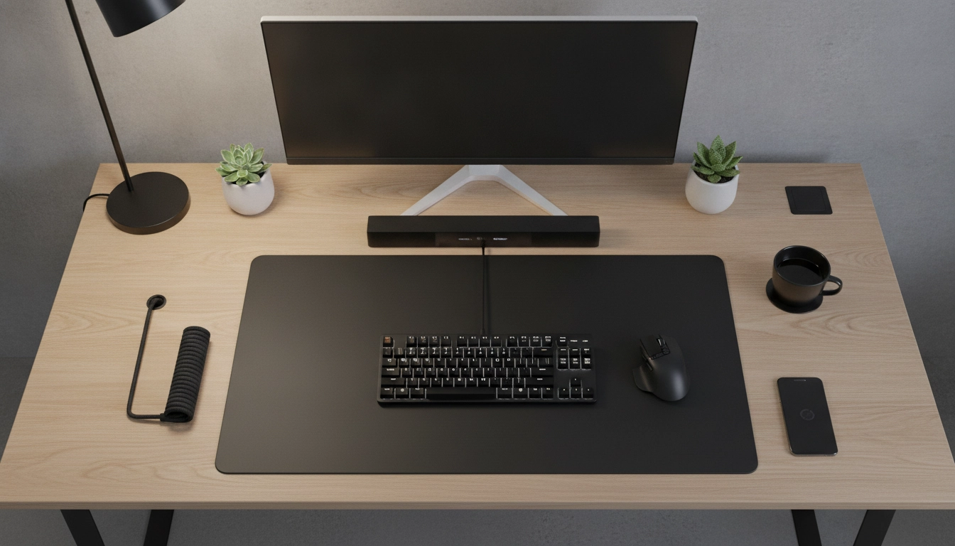 Entretien d'un tapis de souris rigide avec le produit approprié.