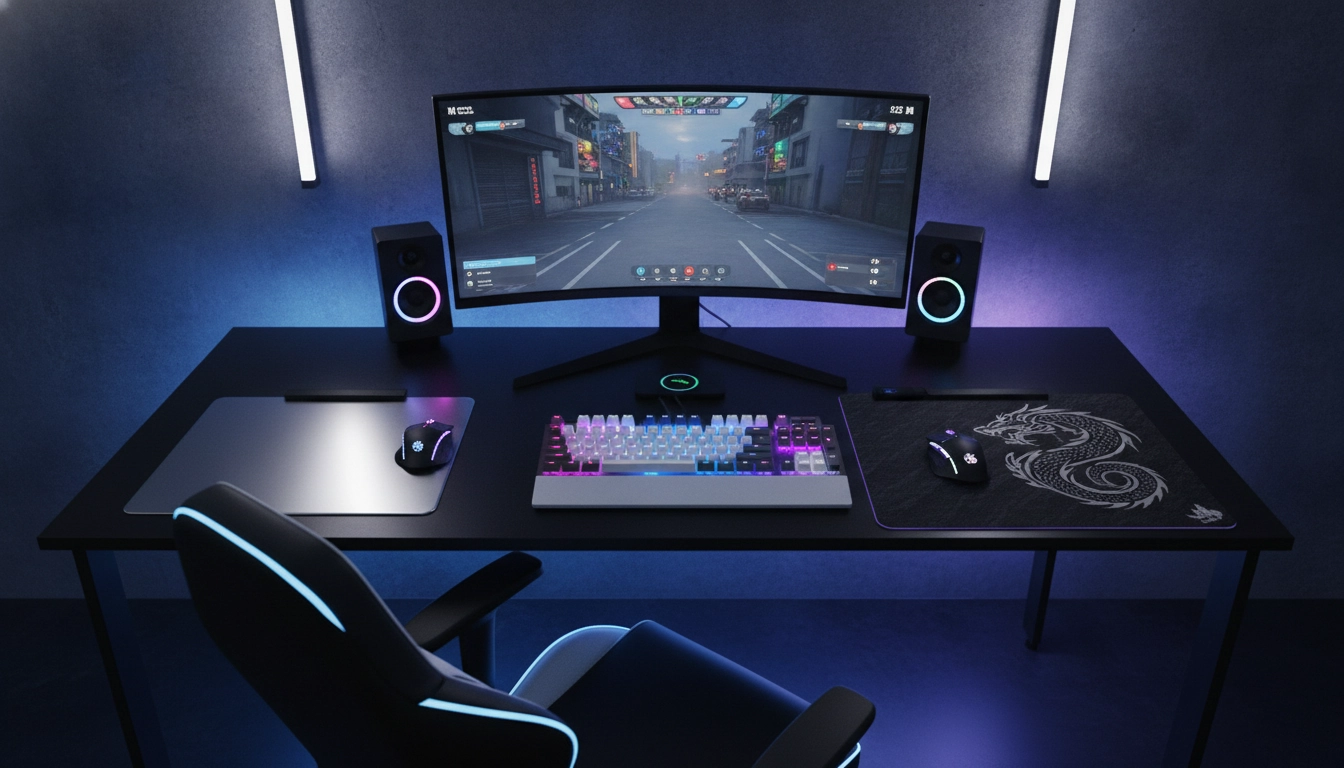 Comparaison visuelle entre un tapis rigide et un tapis souple pour le gaming