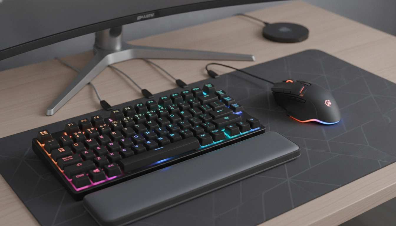 Optimisation de l'espace avec un clavier compact et un tapis adapté