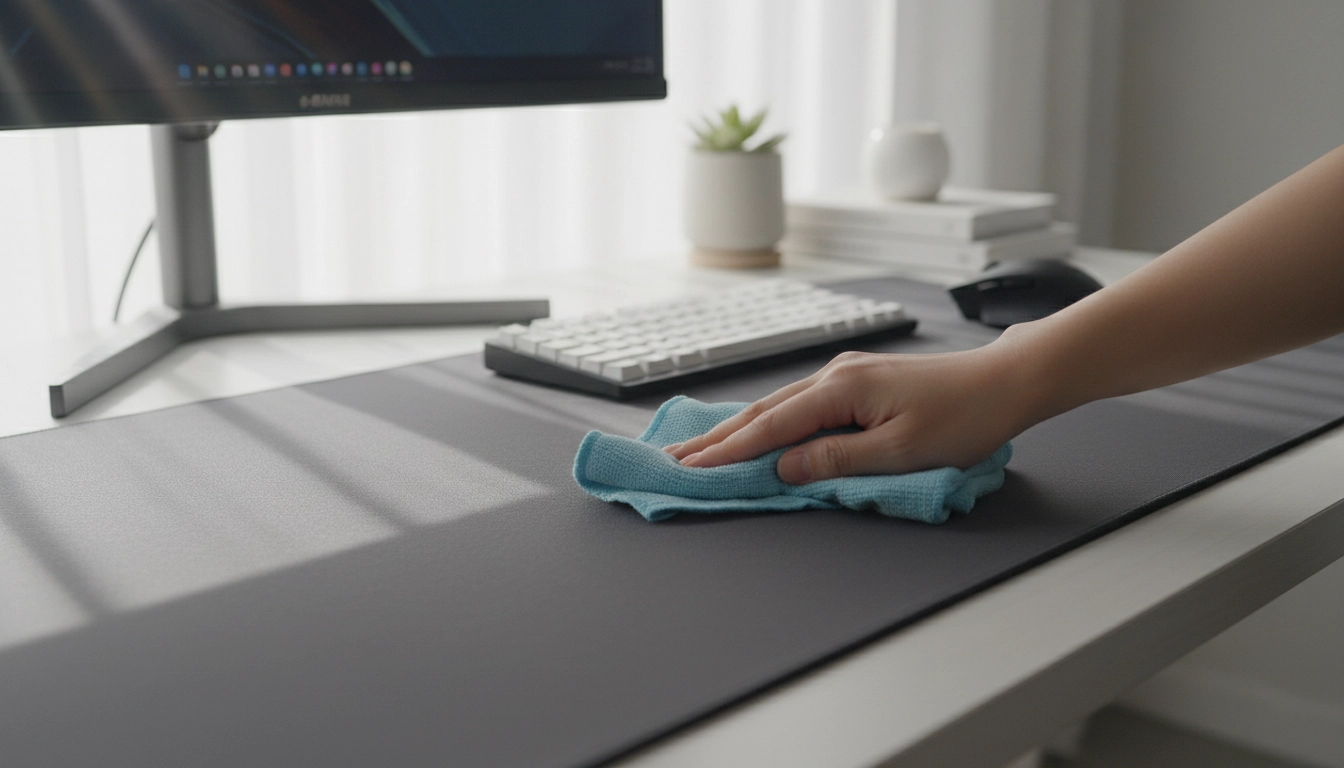 Nettoyage manuel pour éliminer mauvaise odeur tapis souris tissu