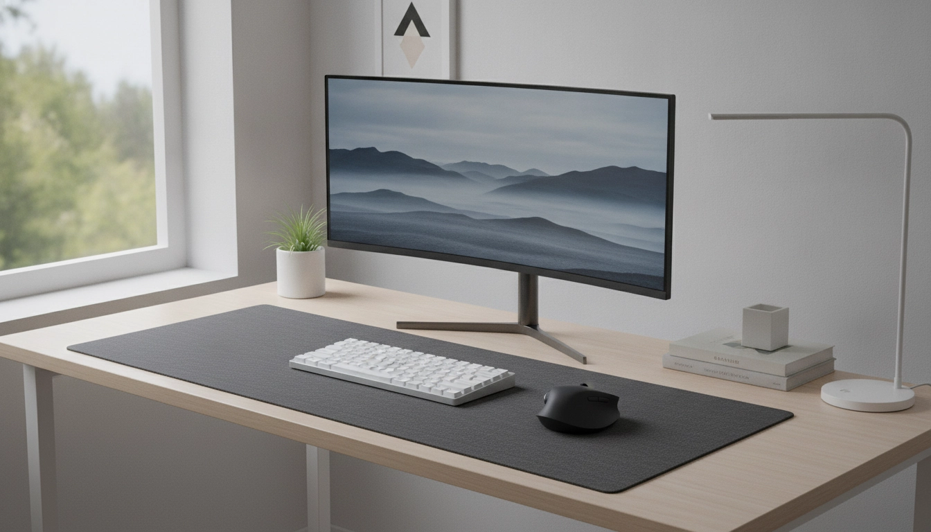 Un bureau propre avec un tapis de souris bien entretenu pour une durabilité maximale.