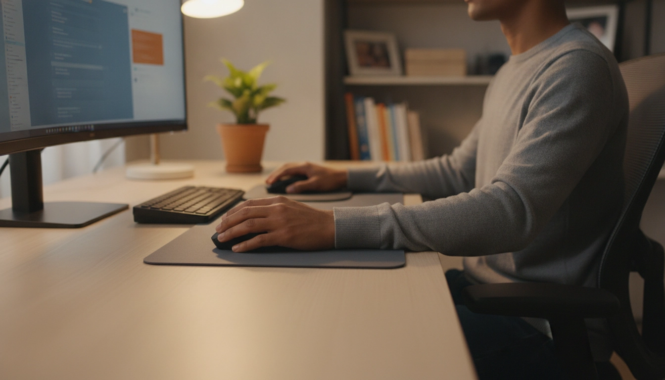 Position ergonomique optimale : quelle épaisseur tapis souris confort bureau travail permet une posture correcte du poignet