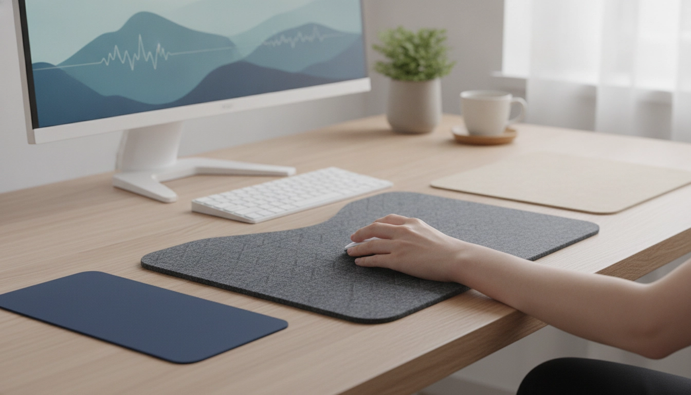Comparaison visuelle des différentes épaisseurs de tapis de souris pour déterminer quelle épaisseur tapis souris confort bureau travail convient à votre usage
