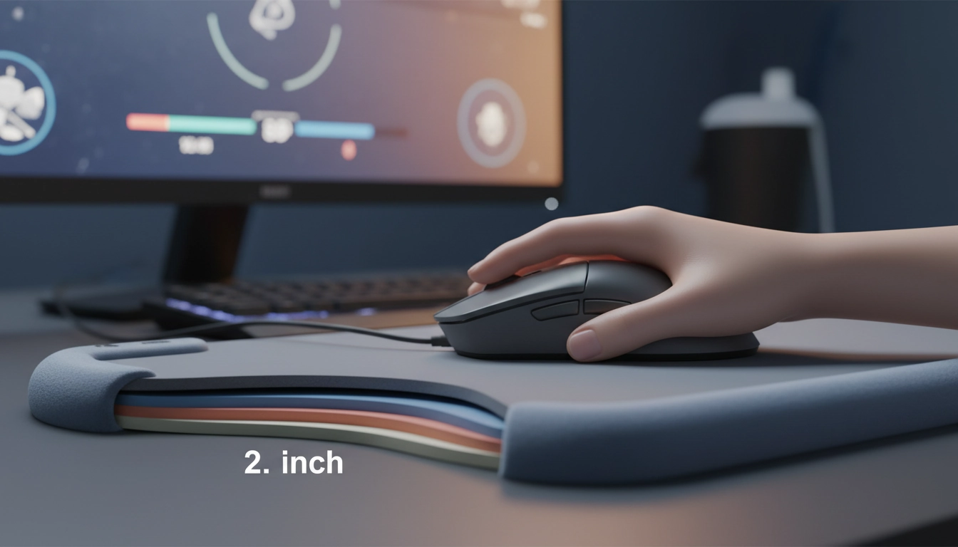 Comparaison de l'épaisseur tapis souris confort pour gaming sur un bureau bien organisé