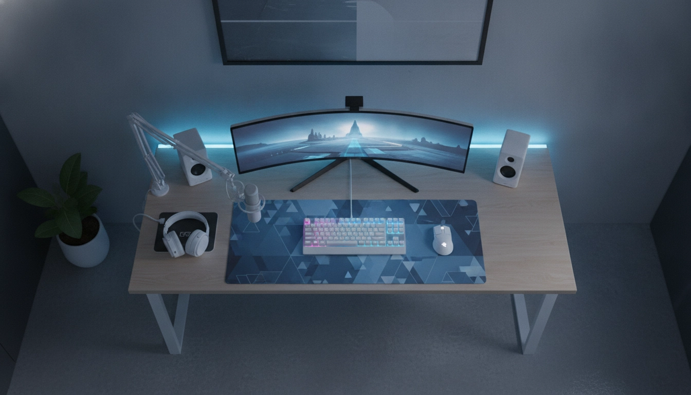 Exemple d'un setup propre pour éviter les erreurs aménagement bureau gaming qui gaspillent de l'espace