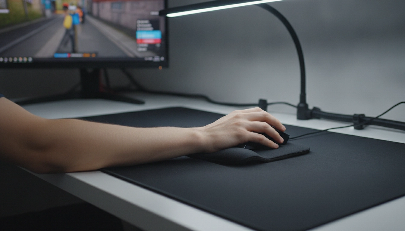 Analyse de la hauteur tapis de souris position épaule gaming pour un confort optimal.