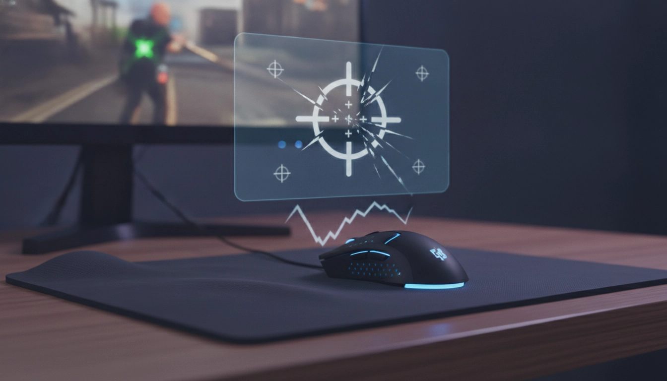 Un joueur professionnel analysant l'impact instabilité tapis souris précision visée sur son setup gaming.