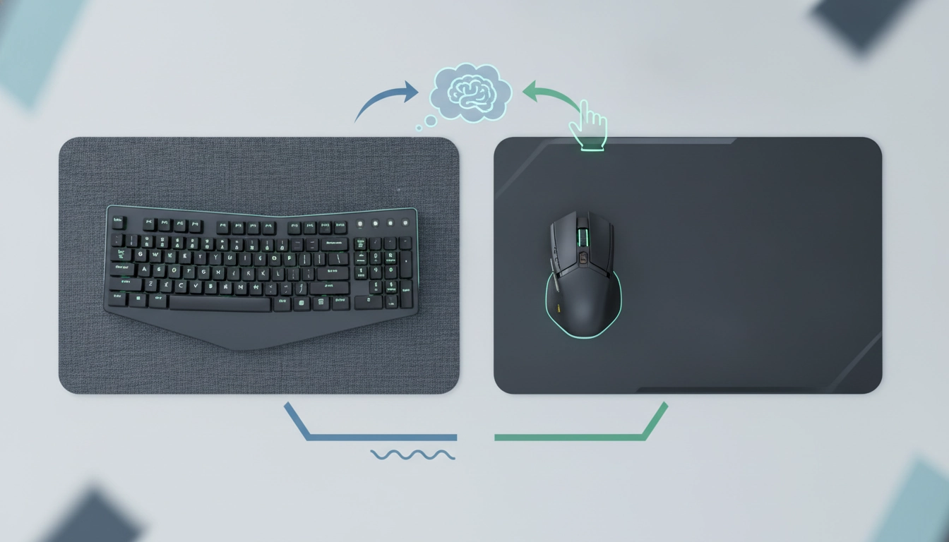 Gros plan sur une matière surface tapis souris pour clavier vitesse contrôle en textile haute densité.