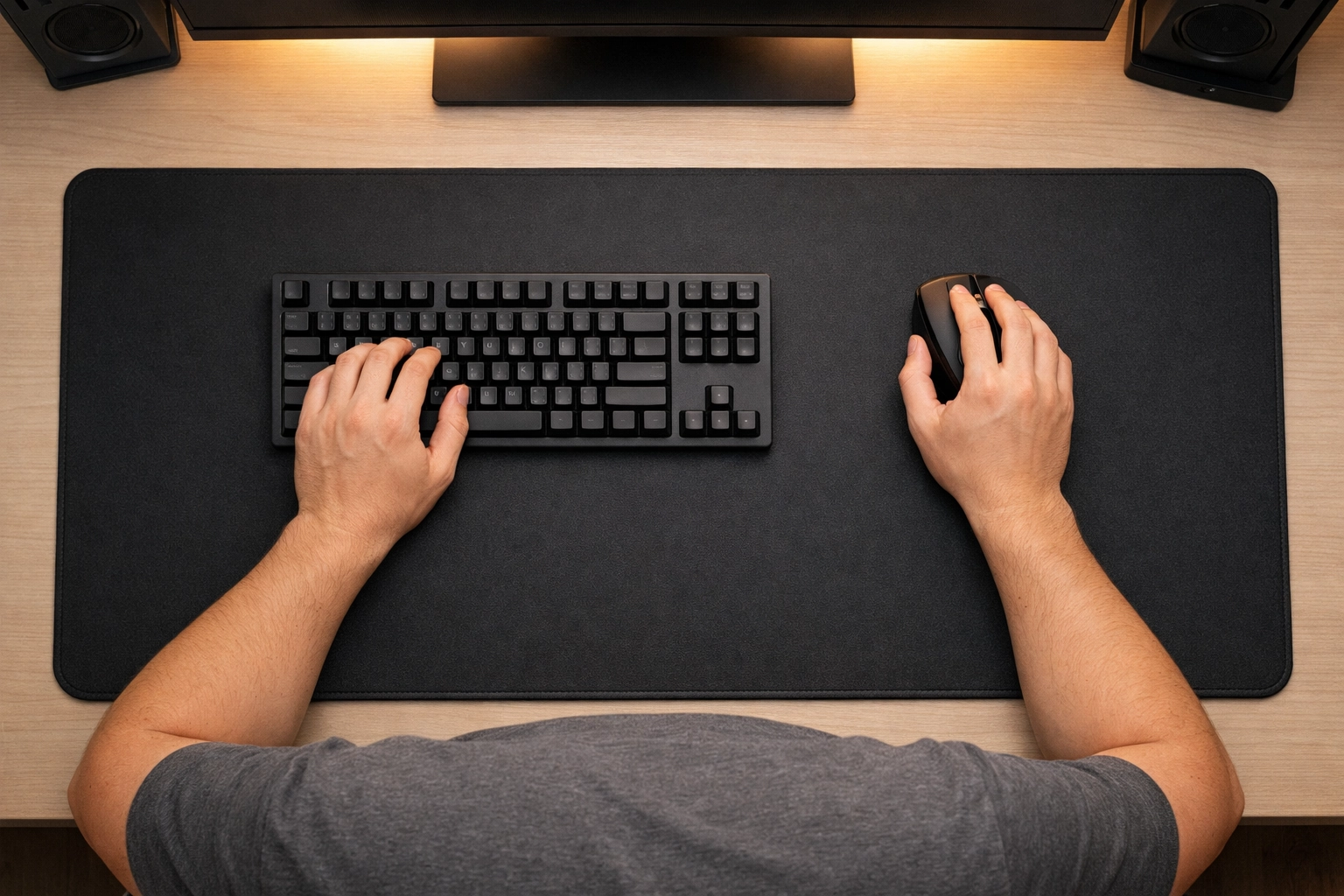 Setup ergonomique de bureau gaming pour prévenir douleurs poignet gaming avec ergonomie bureau