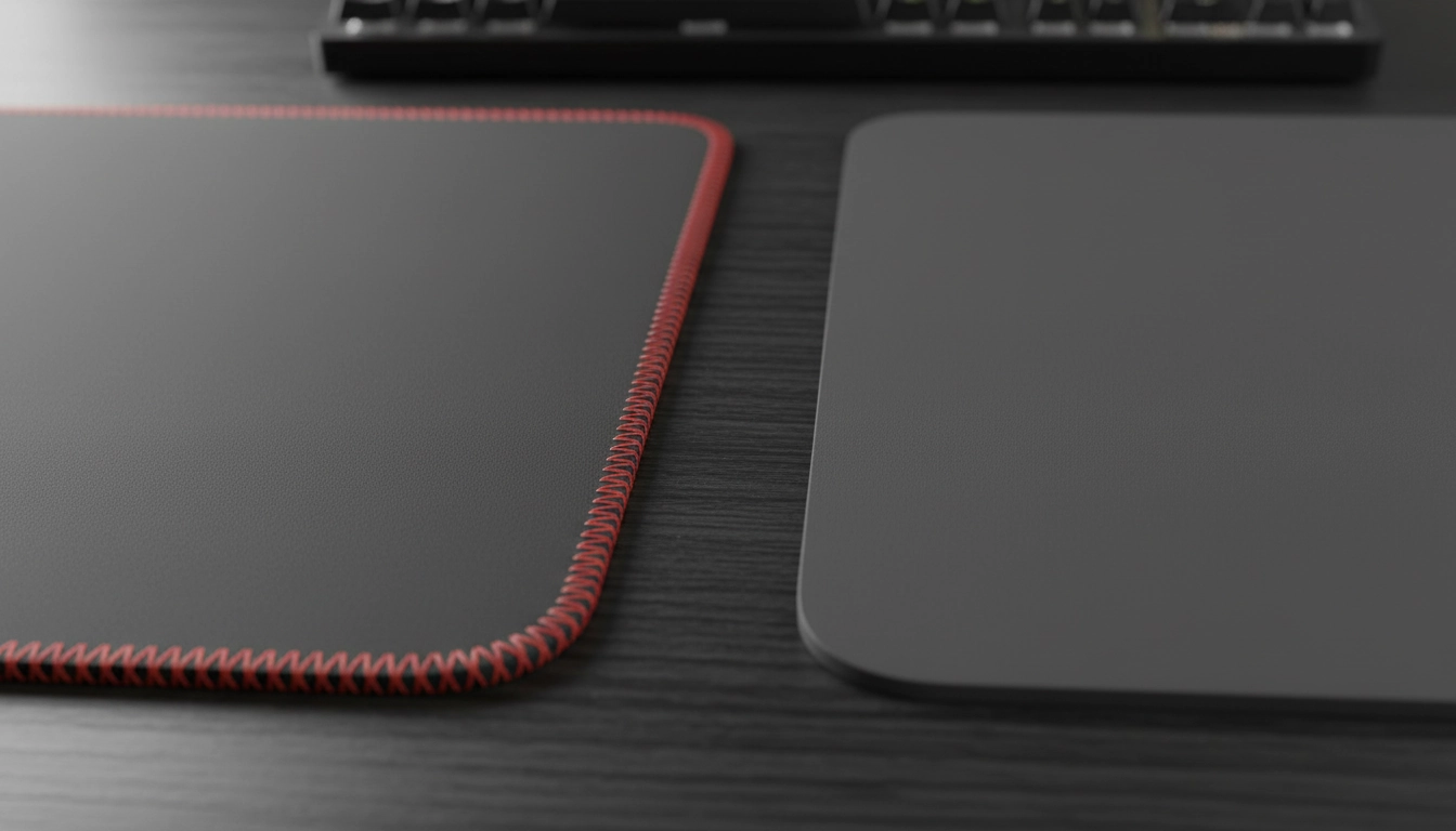 Comparaison entre un tapis de souris à bords cousus et un tapis sans bords pour adapter les produits d'entretien