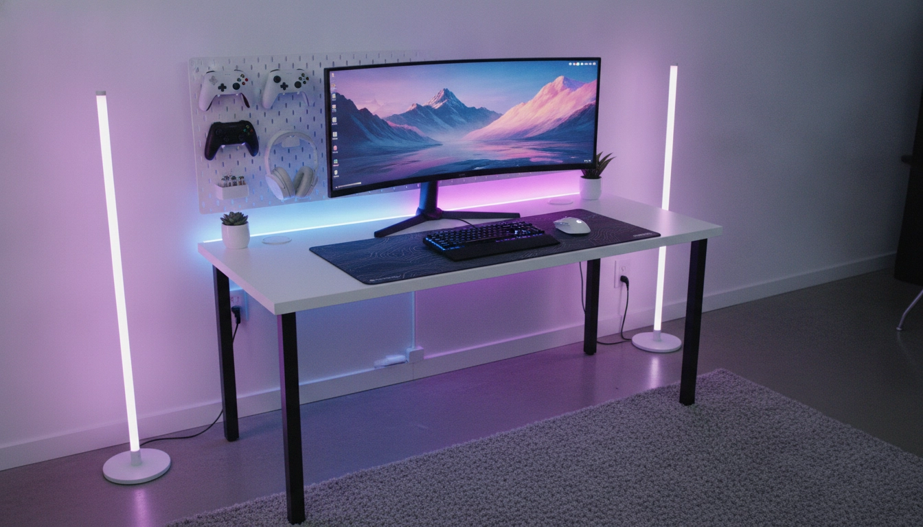 Méthode efficace pour ranger ses accessoires gaming sans encombrer le bureau en utilisant un pegboard
