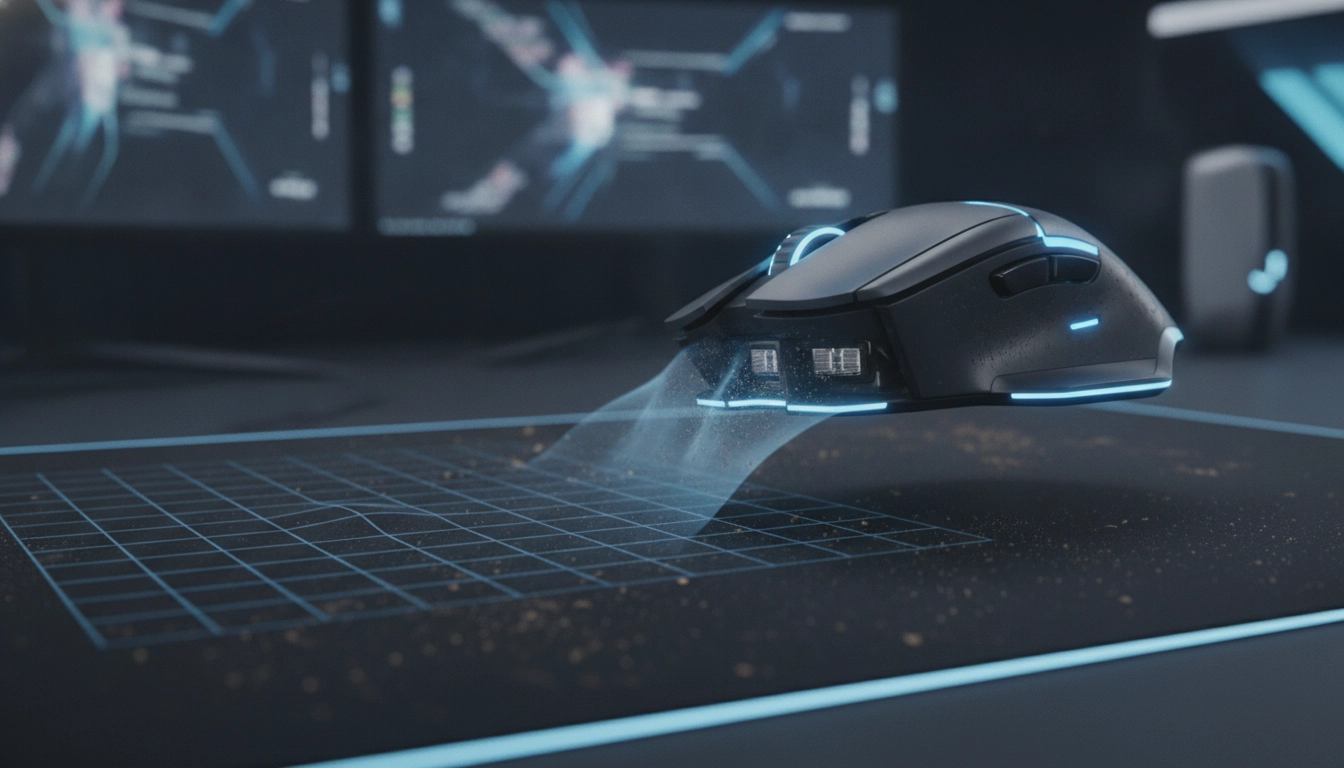 Un joueur professionnel nettoyant son tapis pour limiter l'impact de la saleté sur la précision du tapis de souris gaming.