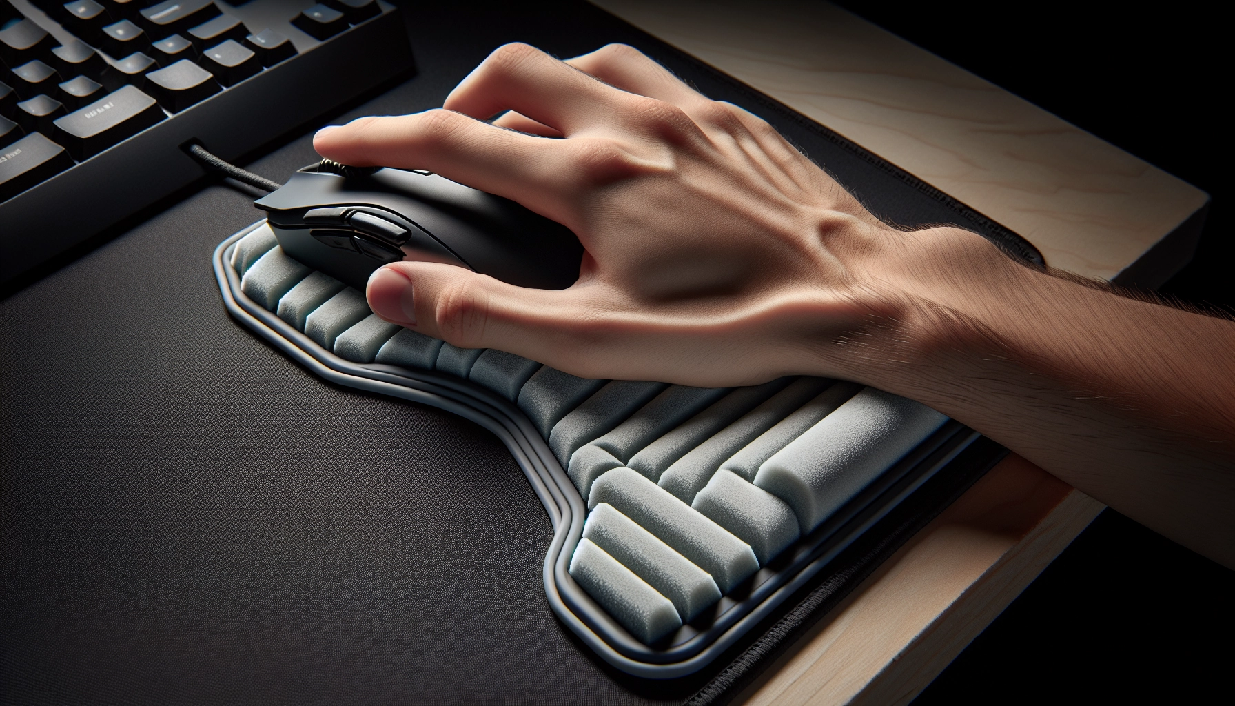 Support poignet tapis souris prévention tendinite gamer en mousse ergonomique pour une protection optimale