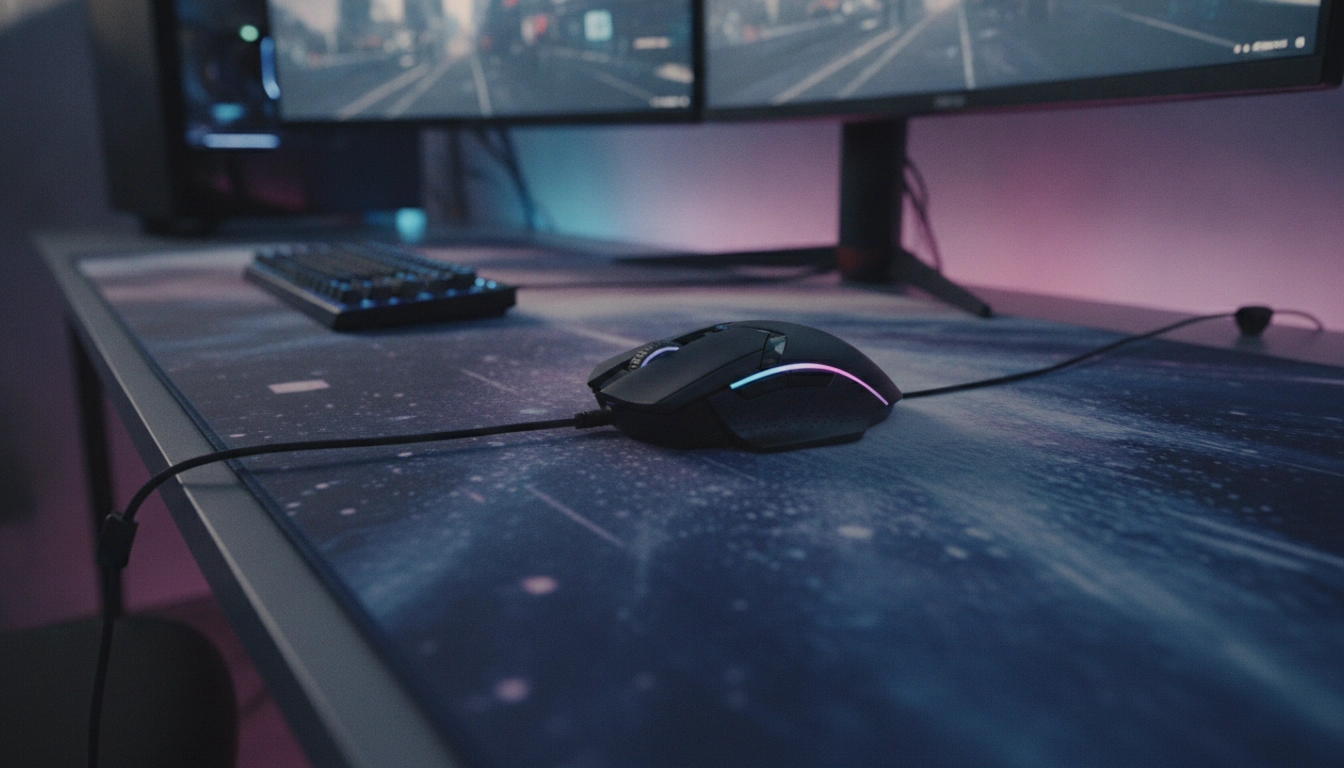 Visualisation montrant pourquoi la taille du tapis de souris influence les performances gaming avec un tapis XXL.
