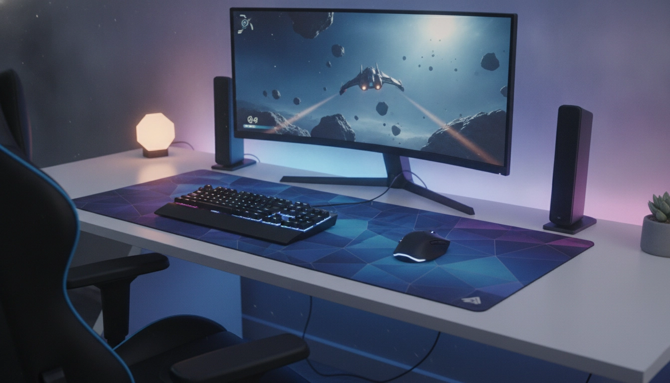 Le tapis souris hybride avantages pour joueurs professionnels créateurs dans un setup moderne.