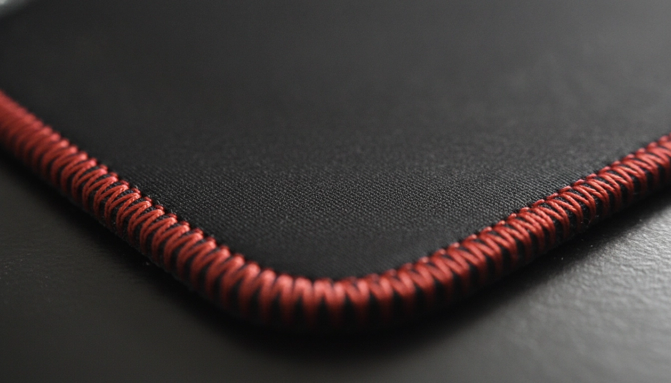 Détails de texture et finitions d'un tapis de souris de haute qualité pour clavier