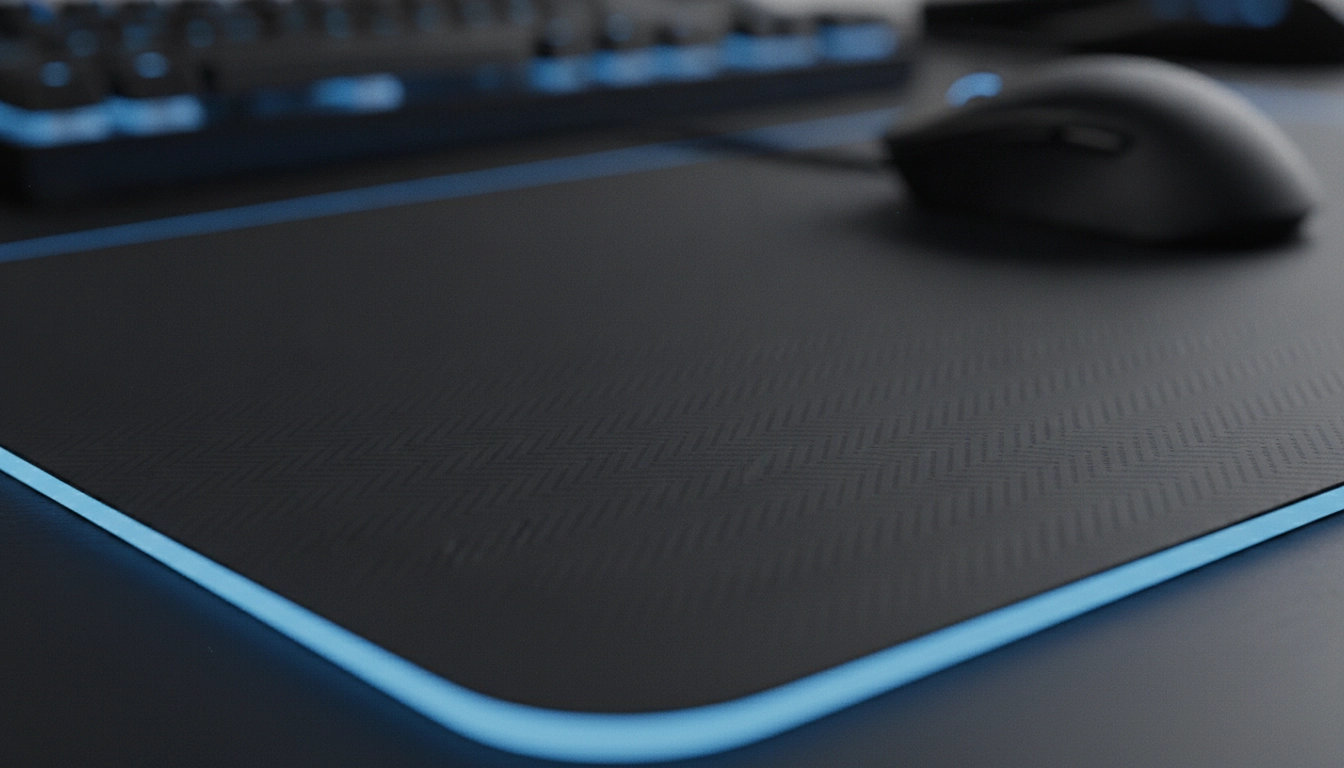 Installation gaming avec un tapis souris rigide contrôle précision visée fps