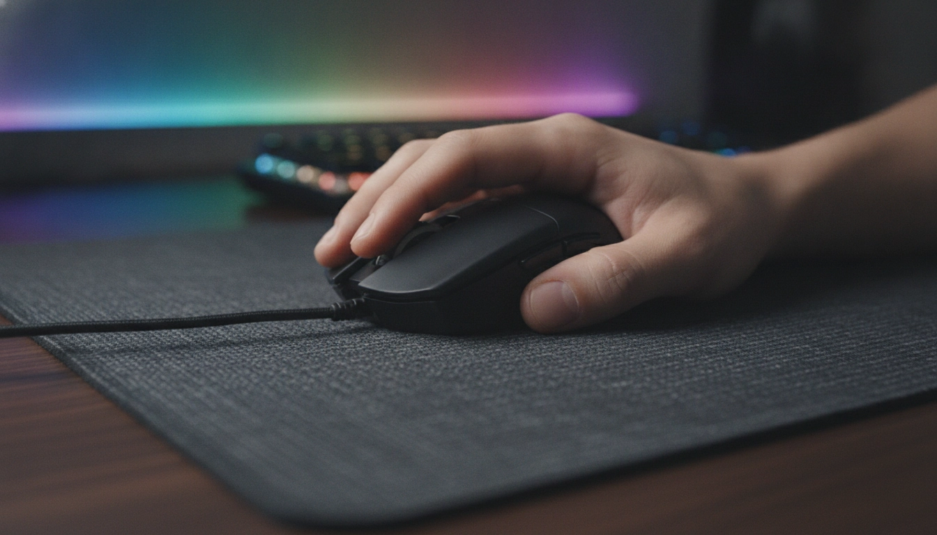 Détail d'une surface souple en tissu pour un meilleur contrôle du poignet en jeu.