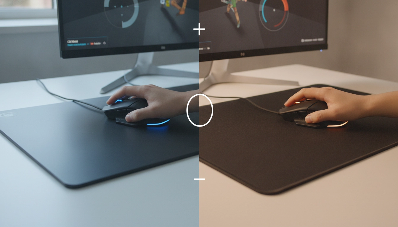 Comparaison technique entre un tapis de souris rigide et un modèle souple pour le gaming