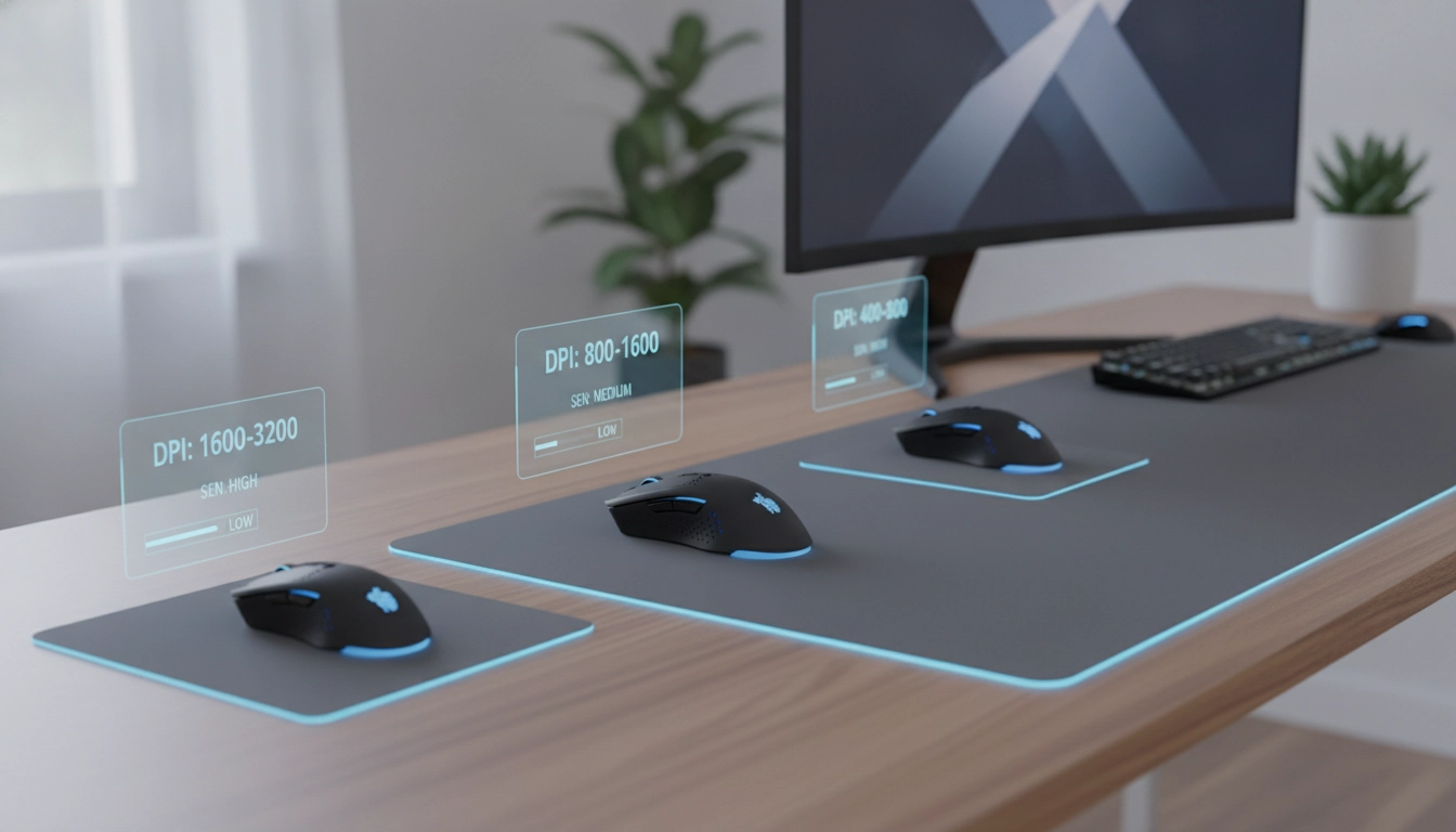Un gamer professionnel utilisant un grand tapis souris taille cm dpi sensibilité optimale pour une précision accrue.