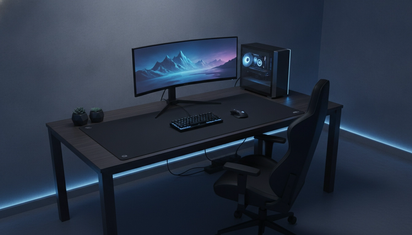 Le tapis souris XXL pour unifier esthétique setup gaming dans un environnement moderne.