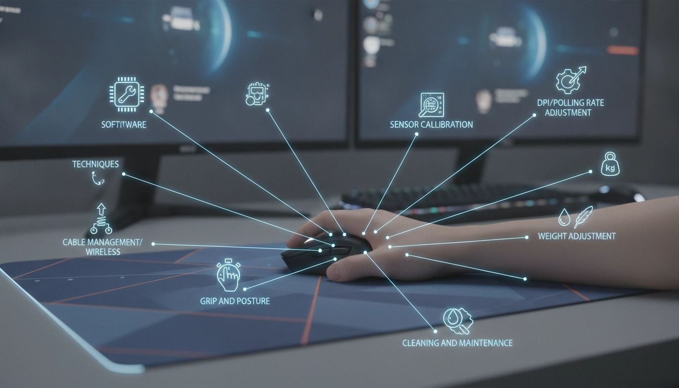 Joueur professionnel utilisant des techniques pour améliorer la réactivité de sa souris sur tapis de souris