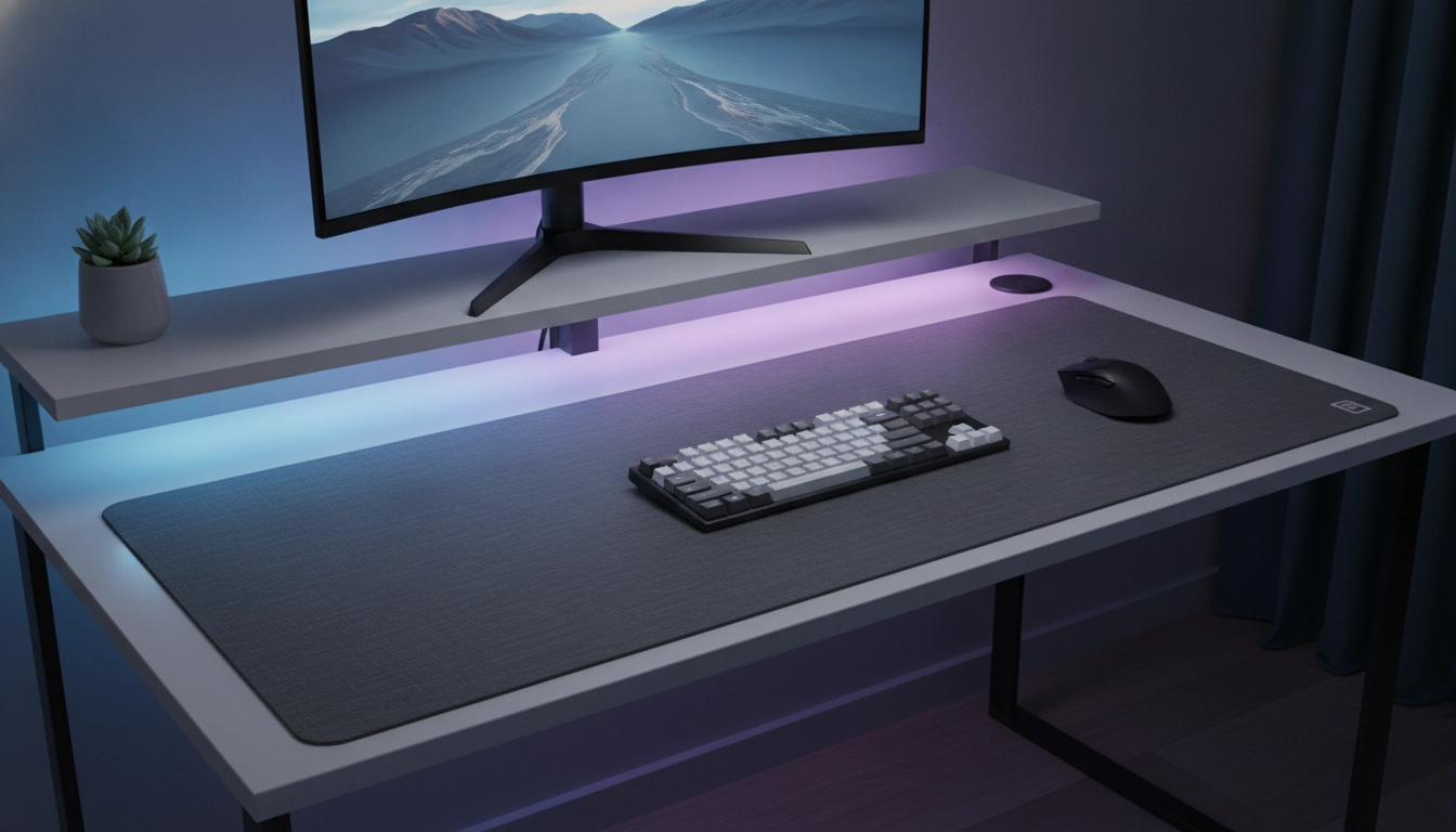 Configuration de jeu avec un tapis utilisant la technologie surface hybride tapis souris fonctionnement