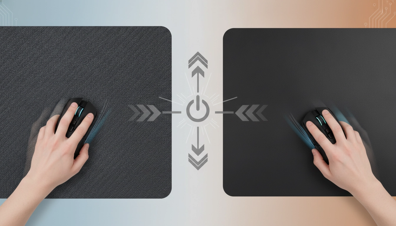 Comparaison entre la texture tissu et la surface dure pour tapis de souris gamer